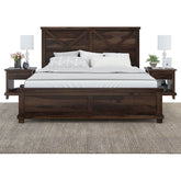 X - Design Indian Solid Wood Platform Bed Form Chocolate Brown